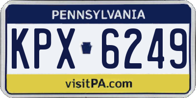 PA license plate KPX6249