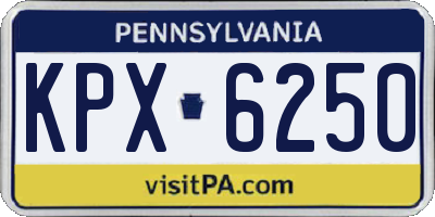 PA license plate KPX6250