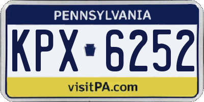 PA license plate KPX6252