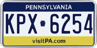 PA license plate KPX6254