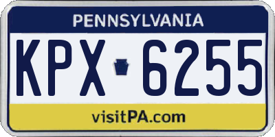 PA license plate KPX6255