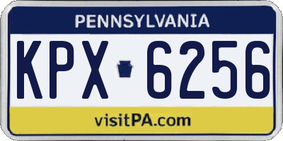 PA license plate KPX6256