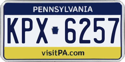 PA license plate KPX6257
