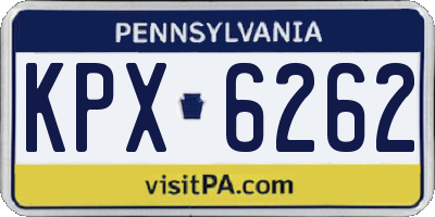 PA license plate KPX6262