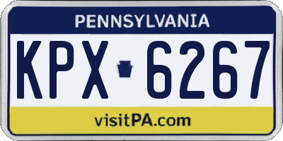 PA license plate KPX6267