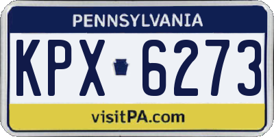 PA license plate KPX6273