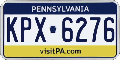 PA license plate KPX6276