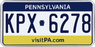 PA license plate KPX6278