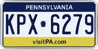 PA license plate KPX6279