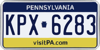 PA license plate KPX6283