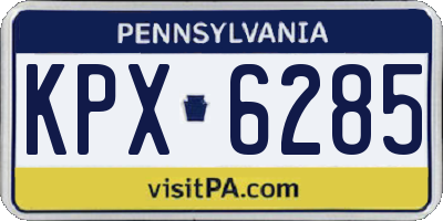 PA license plate KPX6285