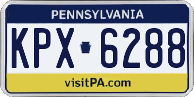 PA license plate KPX6288