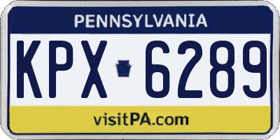 PA license plate KPX6289