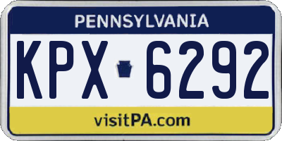 PA license plate KPX6292