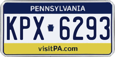 PA license plate KPX6293