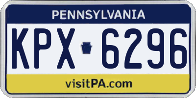 PA license plate KPX6296