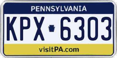 PA license plate KPX6303