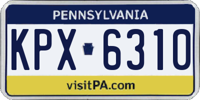 PA license plate KPX6310