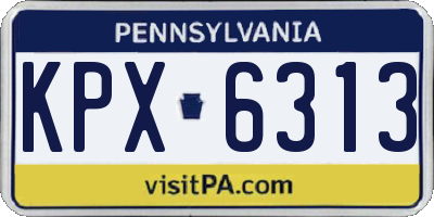 PA license plate KPX6313