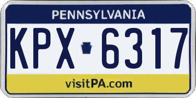 PA license plate KPX6317
