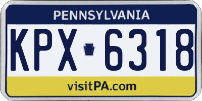 PA license plate KPX6318