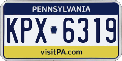 PA license plate KPX6319