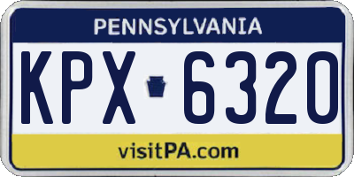 PA license plate KPX6320