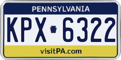 PA license plate KPX6322