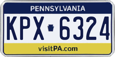 PA license plate KPX6324