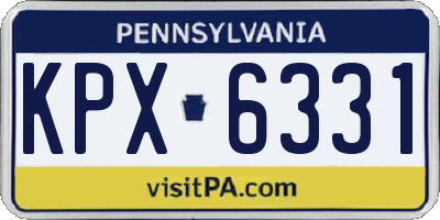 PA license plate KPX6331