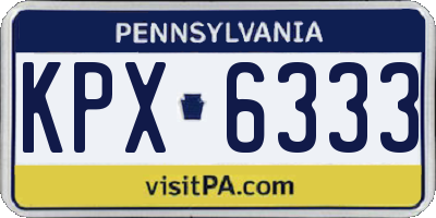 PA license plate KPX6333