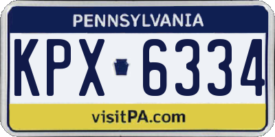 PA license plate KPX6334