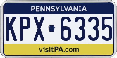 PA license plate KPX6335