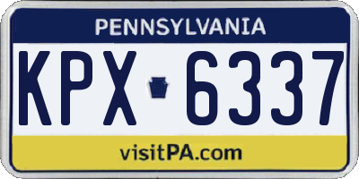 PA license plate KPX6337
