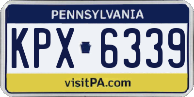 PA license plate KPX6339