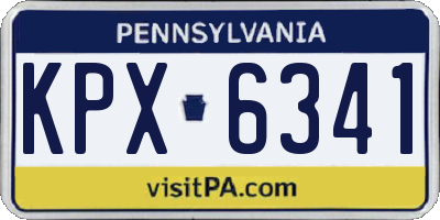 PA license plate KPX6341