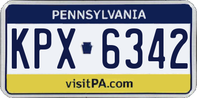 PA license plate KPX6342