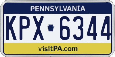 PA license plate KPX6344