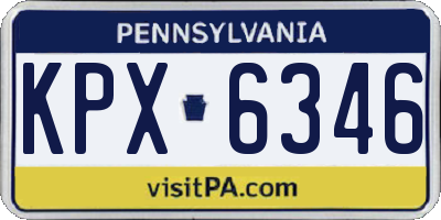 PA license plate KPX6346