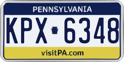 PA license plate KPX6348