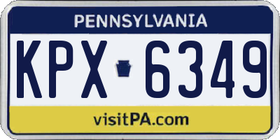 PA license plate KPX6349