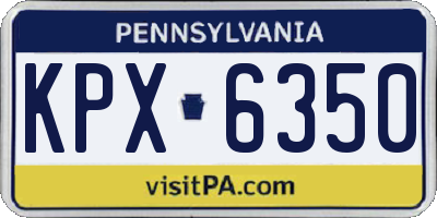 PA license plate KPX6350