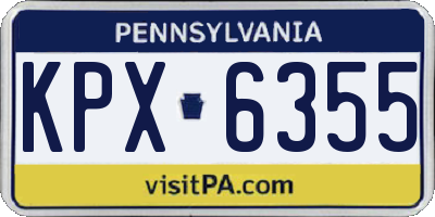 PA license plate KPX6355