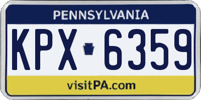 PA license plate KPX6359