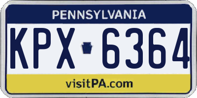 PA license plate KPX6364