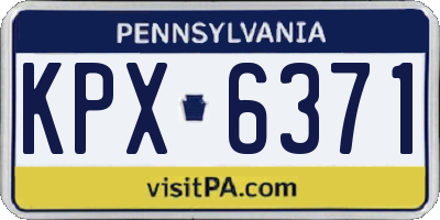 PA license plate KPX6371