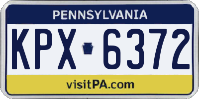PA license plate KPX6372