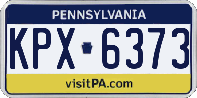 PA license plate KPX6373