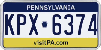 PA license plate KPX6374