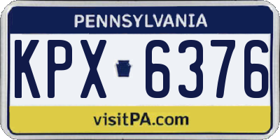 PA license plate KPX6376